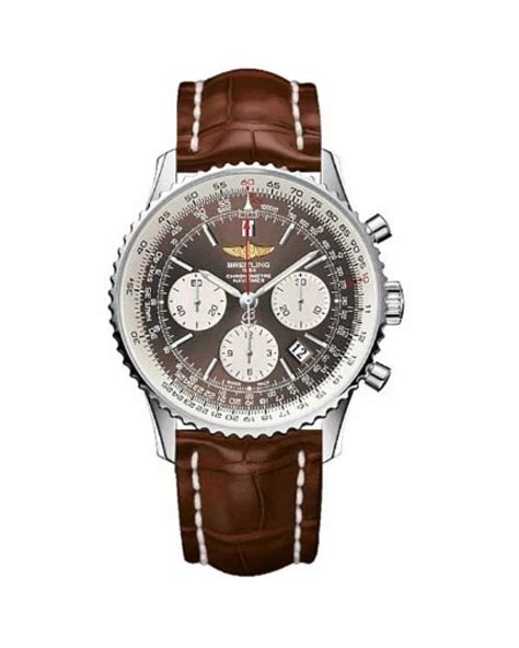 breitling navitimer brown leather strap men's watch|Breitling Navitimer 42 35.